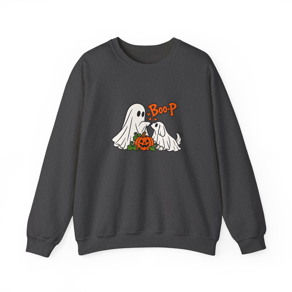 Ghost Boop Crewneck Sweatshirt — Cute Halloween Pumpkin Ghosts Graphic