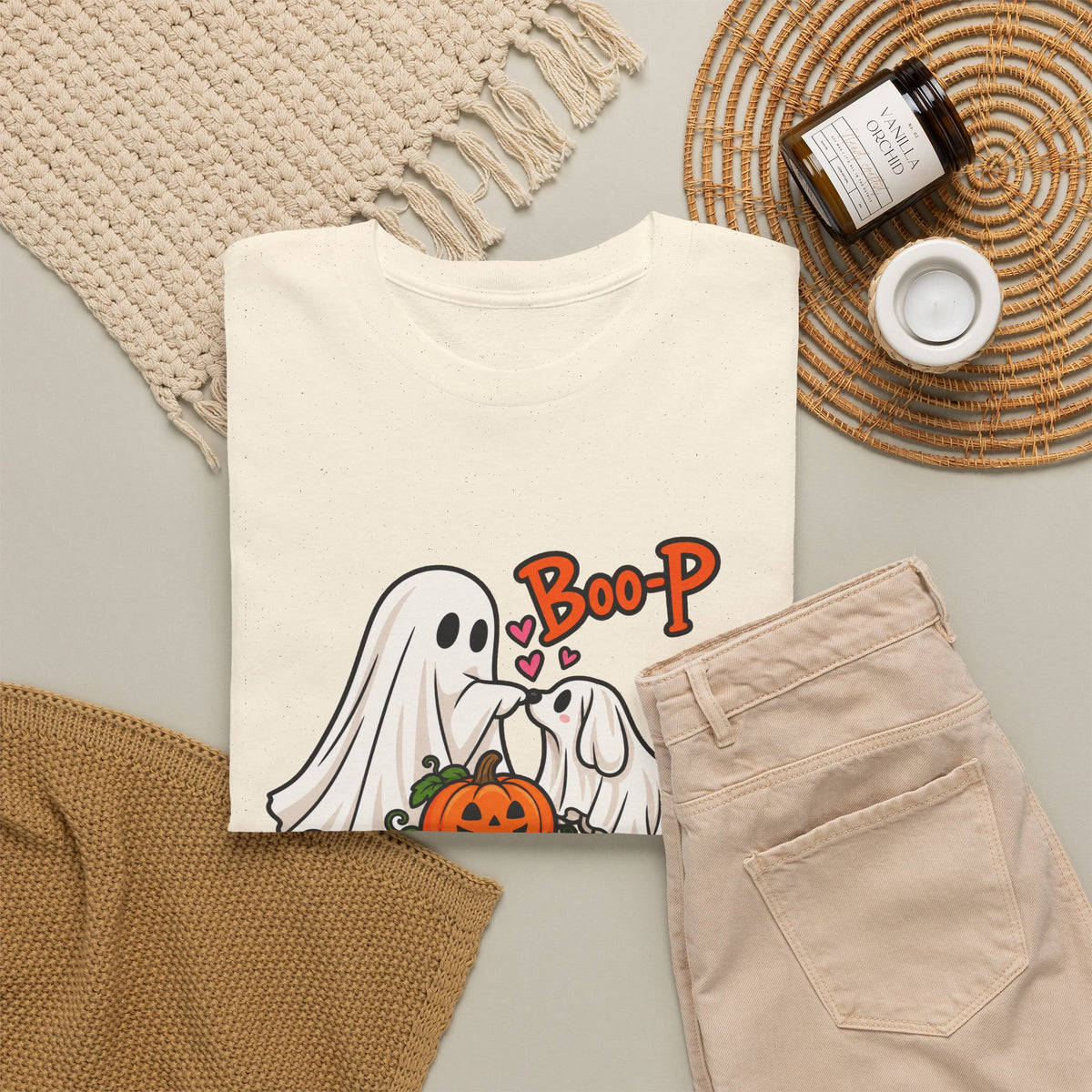 Halloween Ghost Dogs T-Shirt - 'Boop' Pumpkin Puppy Costume Tee