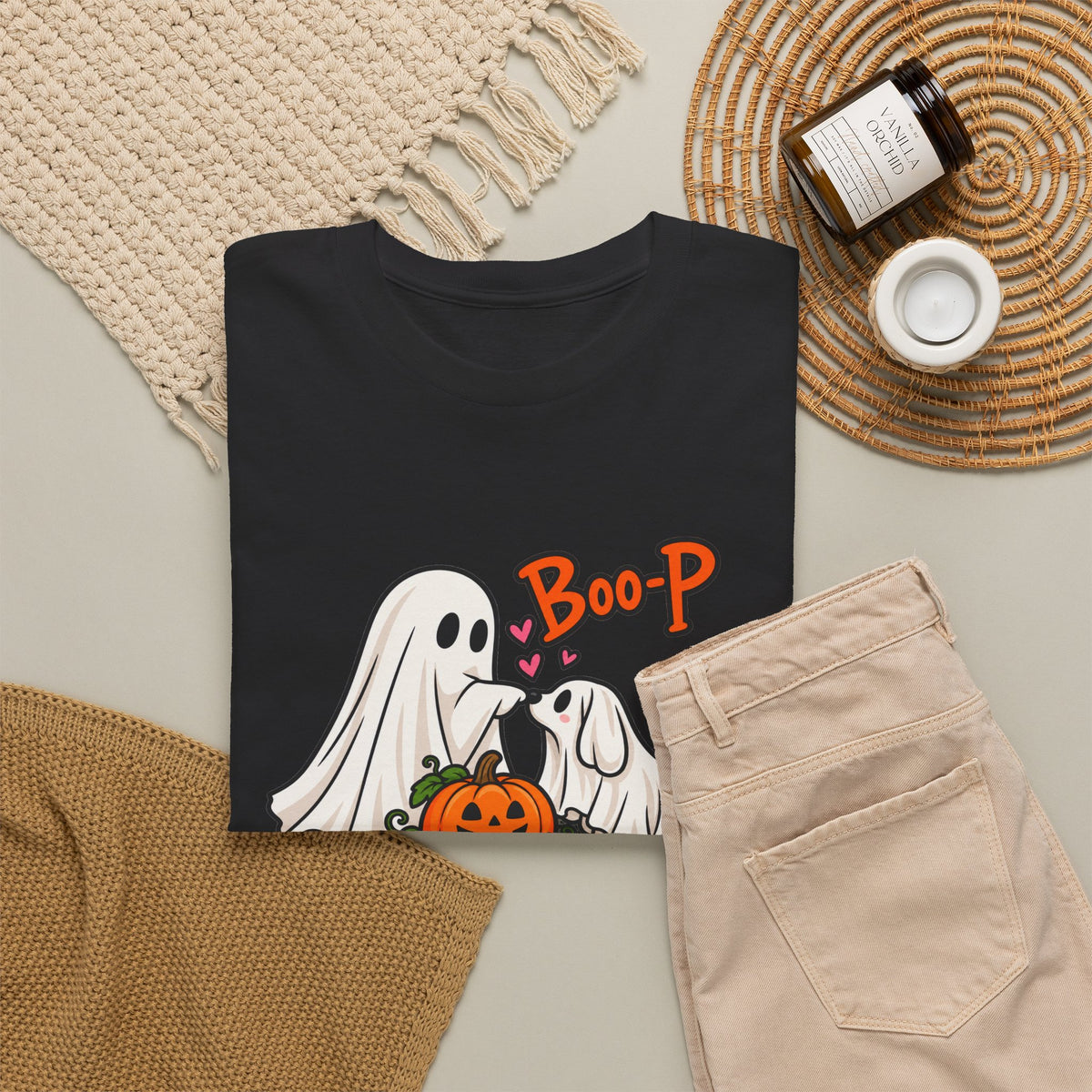 Halloween Ghost Dogs T-Shirt - 'Boop' Pumpkin Puppy Costume Tee