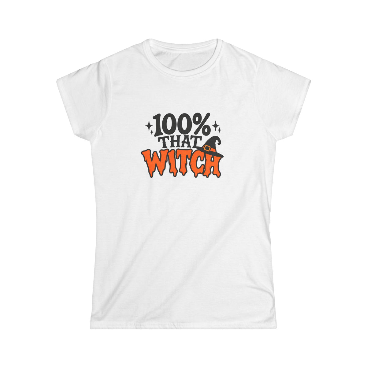 Halloween Woman's White Short-Sleeve T-Shirt Witch