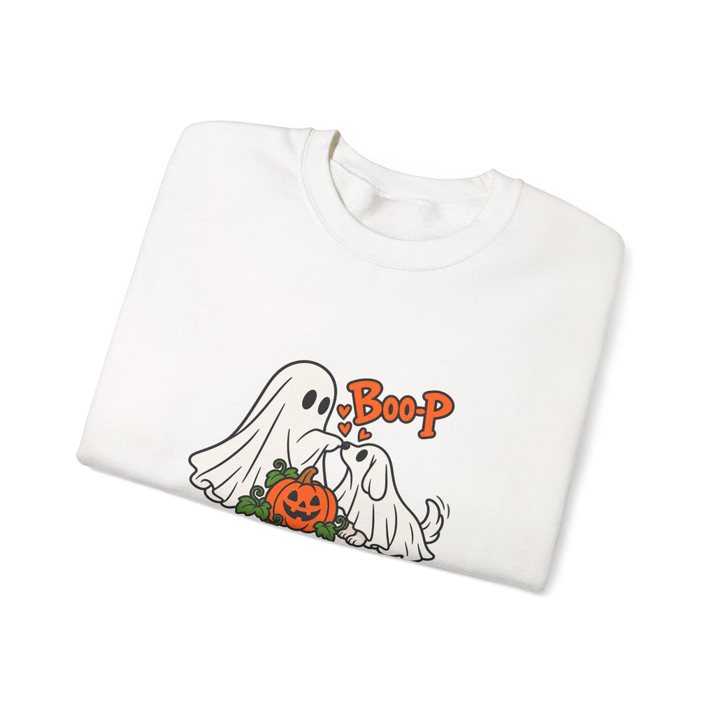 Ghost Boop Crewneck Sweatshirt — Cute Halloween Pumpkin Ghosts Graphic