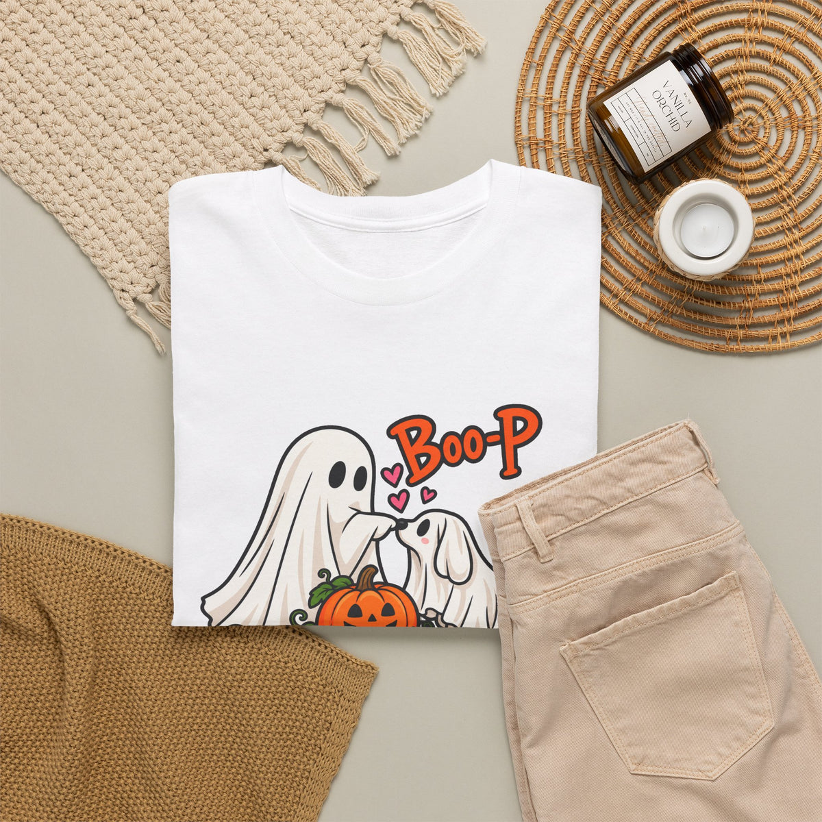 Halloween Ghost Dogs T-Shirt - 'Boop' Pumpkin Puppy Costume Tee