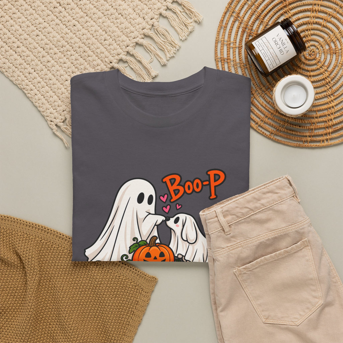 Halloween Ghost Dogs T-Shirt - 'Boop' Pumpkin Puppy Costume Tee