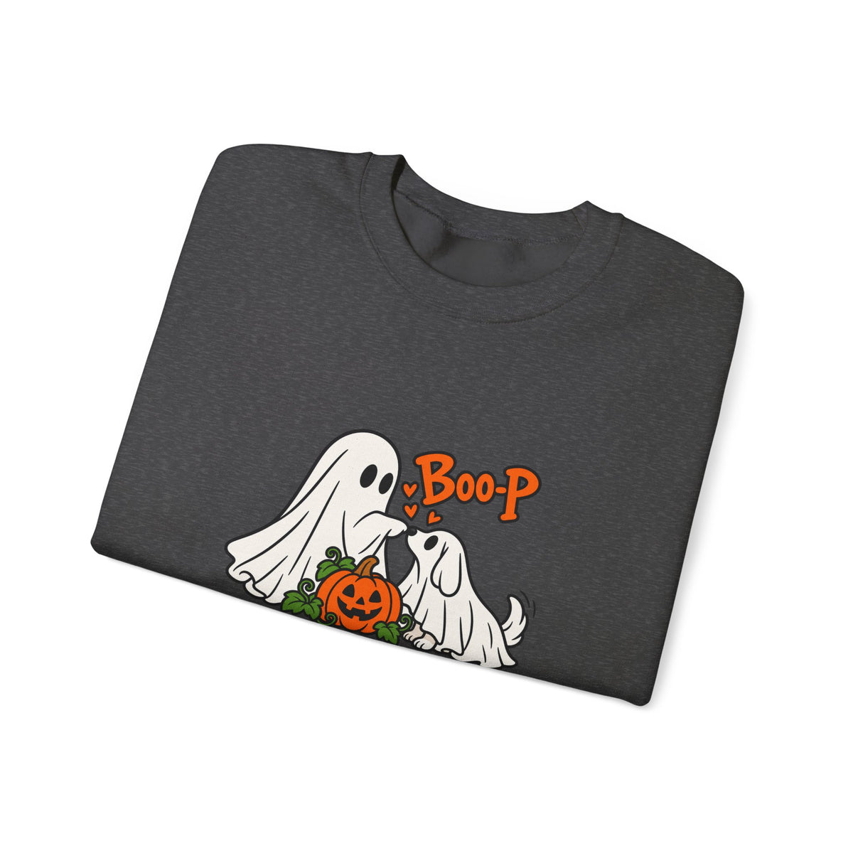 Ghost Boop Crewneck Sweatshirt — Cute Halloween Pumpkin Ghosts Graphic