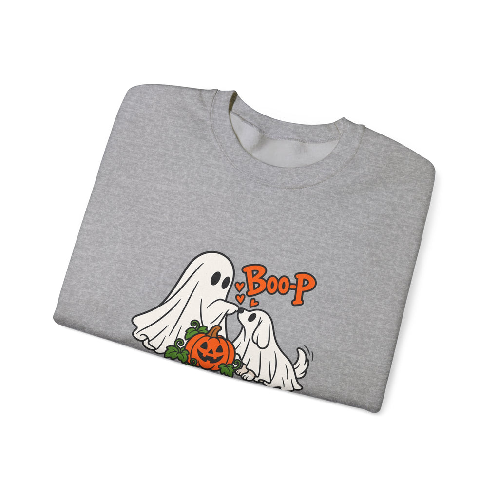 Ghost Boop Crewneck Sweatshirt — Cute Halloween Pumpkin Ghosts Graphic