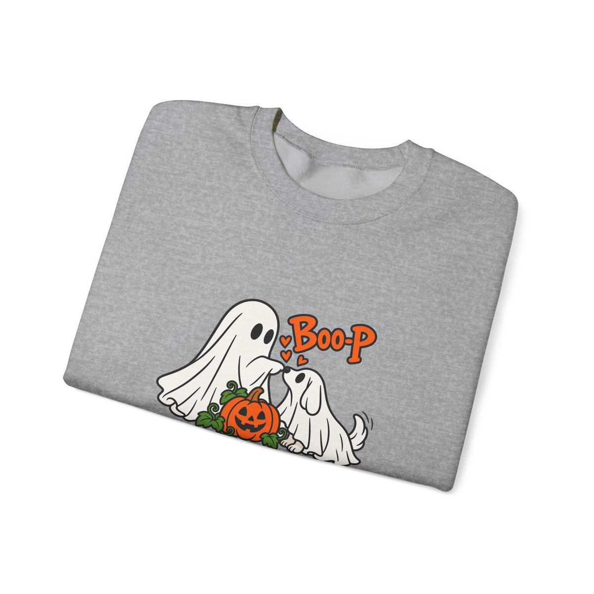 Ghost Boop Crewneck Sweatshirt — Cute Halloween Pumpkin Ghosts Graphic