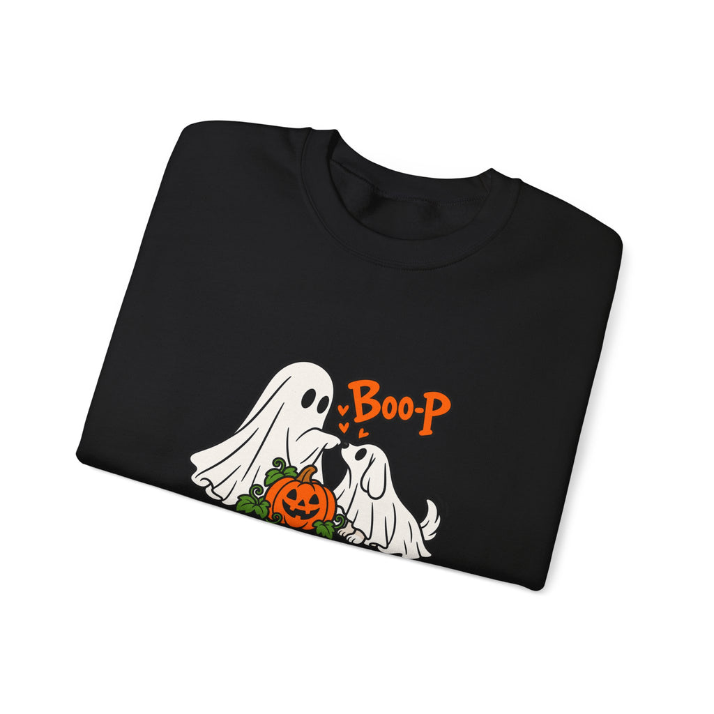 Ghost Boop Crewneck Sweatshirt — Cute Halloween Pumpkin Ghosts Graphic