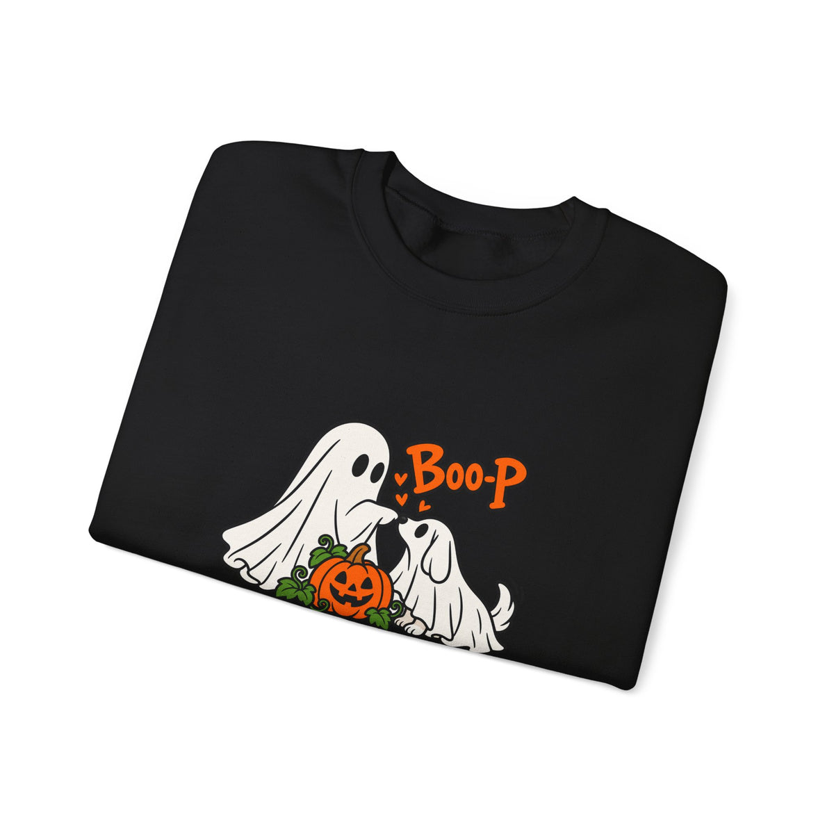 Ghost Boop Crewneck Sweatshirt — Cute Halloween Pumpkin Ghosts Graphic