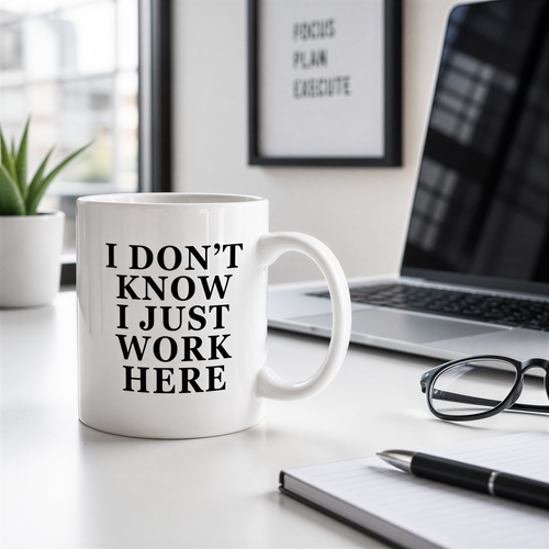 I Don't Know, I Just Work Here Mug